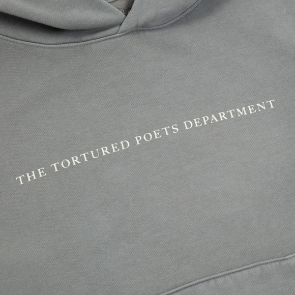 Taylor Swift The Tortured Poets Department Grey Hoodie - Picture 5 of 7
